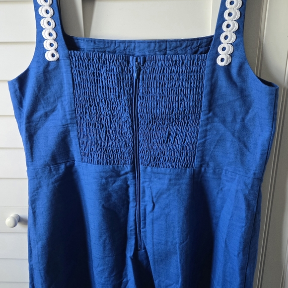Lilly Pulitzer Isleen Blue Skirted Cotton Romper Womens Size 16 NWOT - Picture 7 of 14